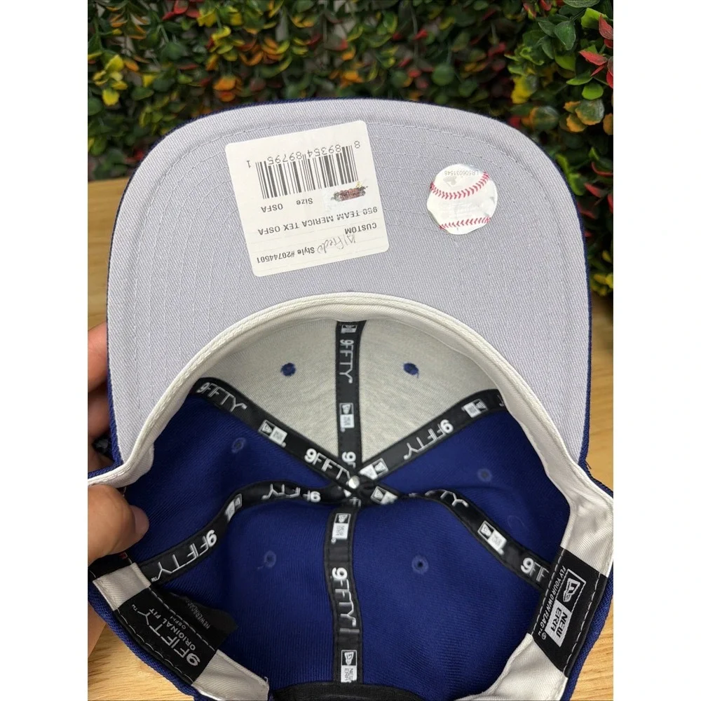Texas Rangers MLB Custom USA Flag Logo New Era‎ Royal Blue 9Fifty SnapBack Hat